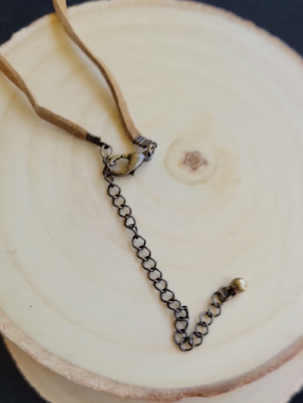 Bohemian Multicolor Stone Pendant With Leather 16"- 19" Adjust Cord Necklace NWT - Picture 4 of 4